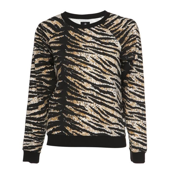 VOLCOM Sweatshirt Soft Rock Spice Gold - Femme - Noir et Marron