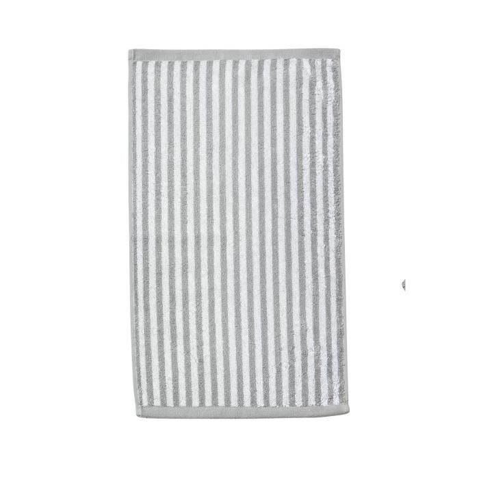 DONE Daily Shapes STRIPES Serviette Invité 30x50cm - Argent et Blanc