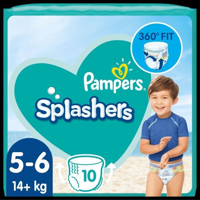 Pampers Splashers 10 couches-culottes de bain jetables taille 5-6 (14 kg+)