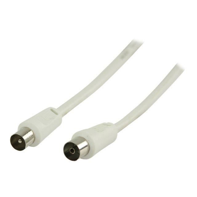 VALUELINE Câble antenne coaxial Coax Mâle (IEC) - Coax Femelle (IEC) 15.0 m Blanc