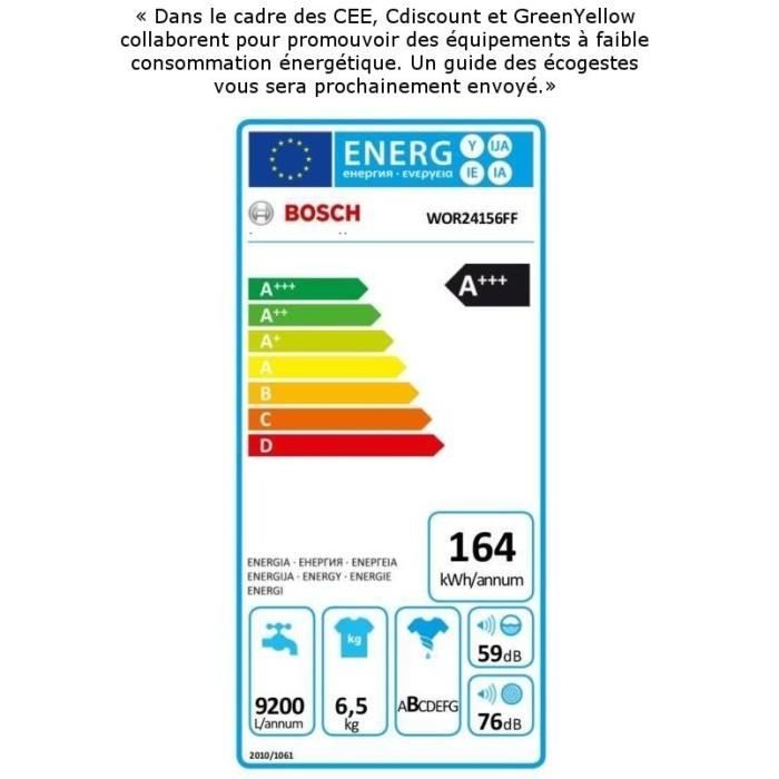  WOR24156FF - Lave-linge top - 6,5kg - 1200 tours3