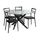 Ensemble table à manger ronde en métal-verre L120c