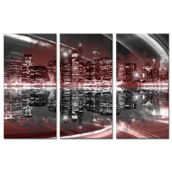 Tableau Déco Triptyque Photo Vue Skyline NYC - 120x80 cm