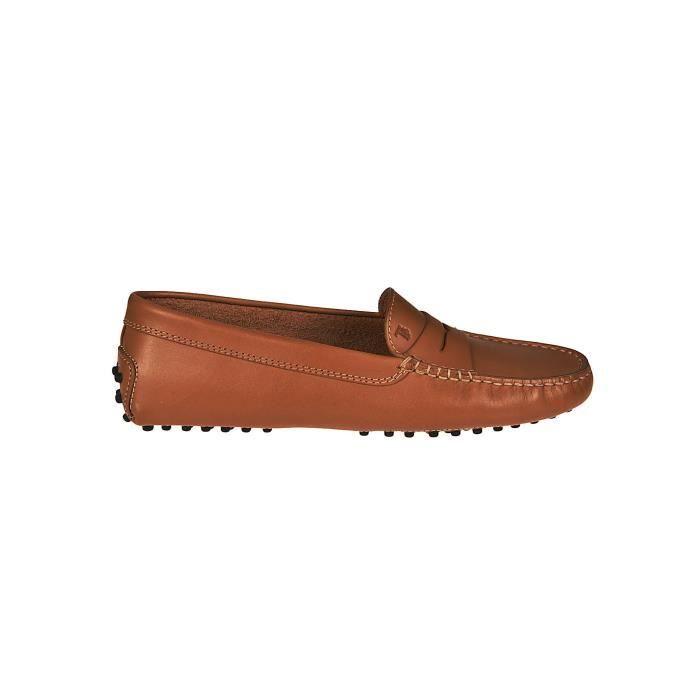 Mocassin Marron Cuir Femme