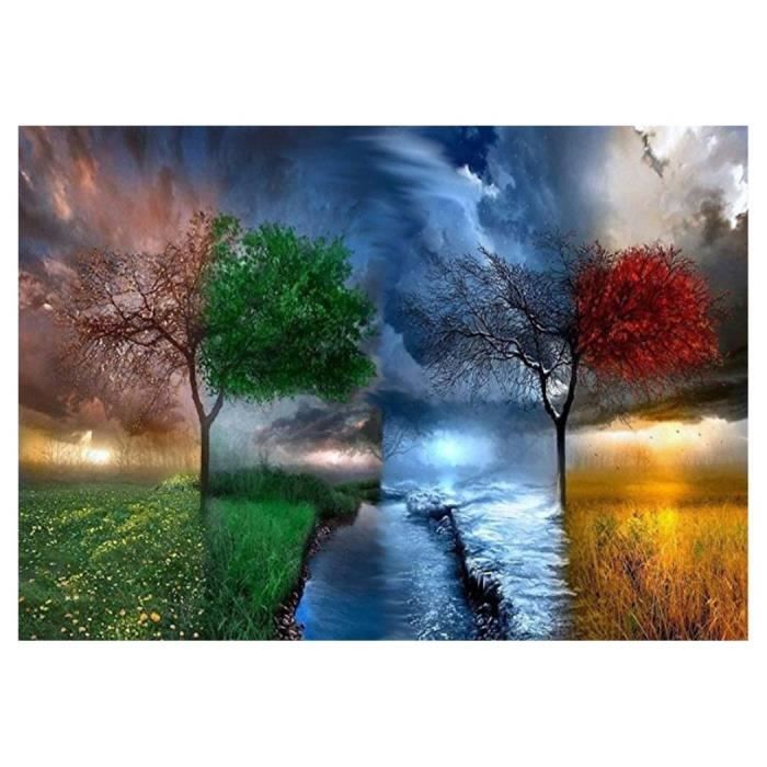 5d Bricolage Diamant Peinture Quatre Saisons Arbres Point De Croix Diamants Diamant Broderie Arts De La Maison De Couture - 