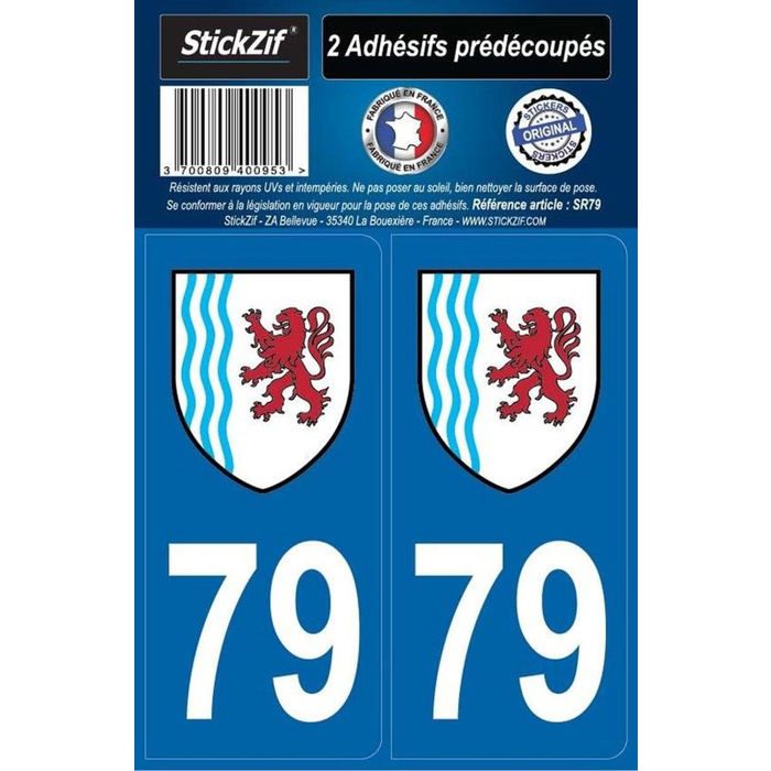 STICKZIF 2 Autocollants Région Département 79 SR79