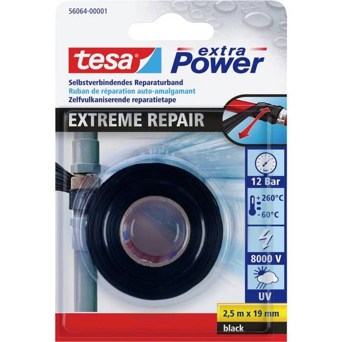 TESA Joint Auto Amalgamant Silicone 25m x 19mm Noir