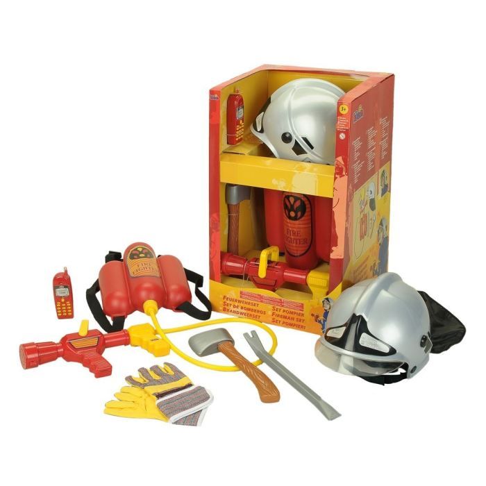 FIRE FIGHTER HENRY - Grand Set de Pompier avec casque et lance - Carnaval