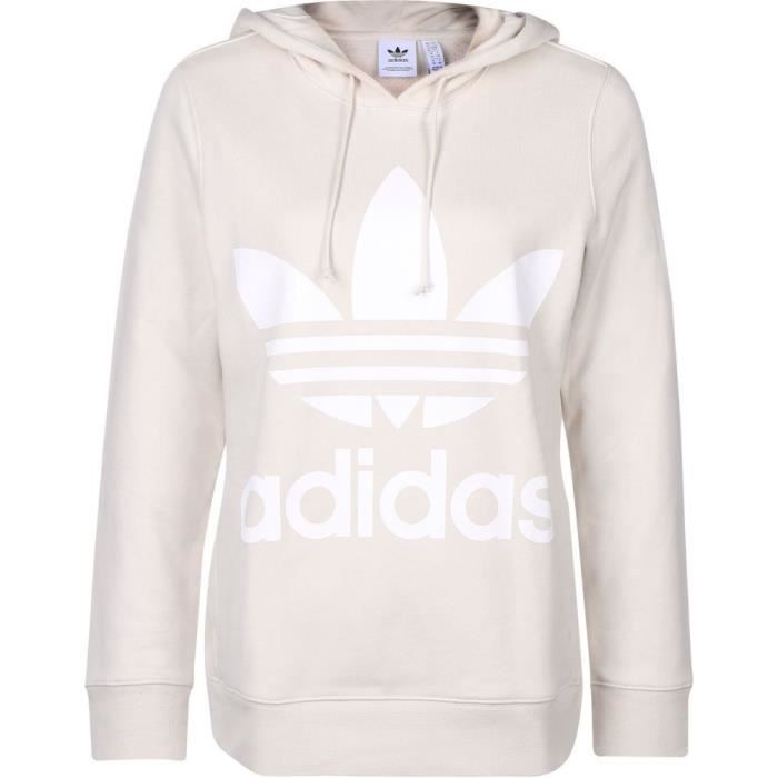 Adidas Blanc Shirt Blanc Ce241438 Hoodie Trefoil Femme Sweat OZikXPu