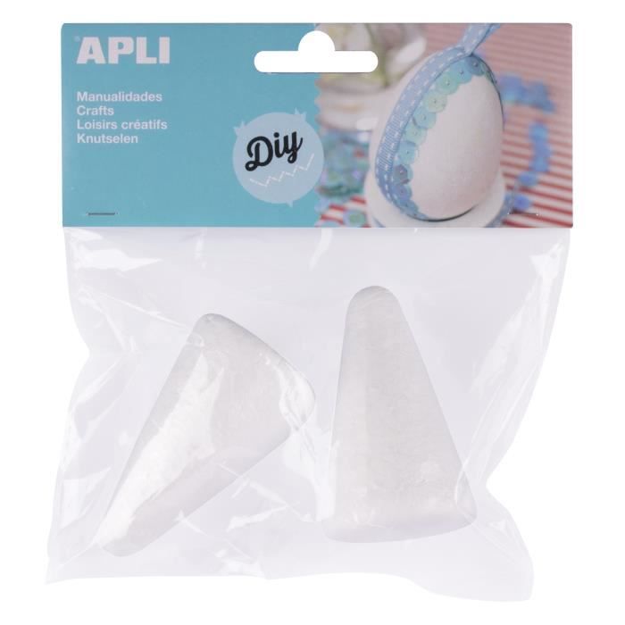 APLI Sachet ed 2 cônes polystyrène - Ø 75 mm