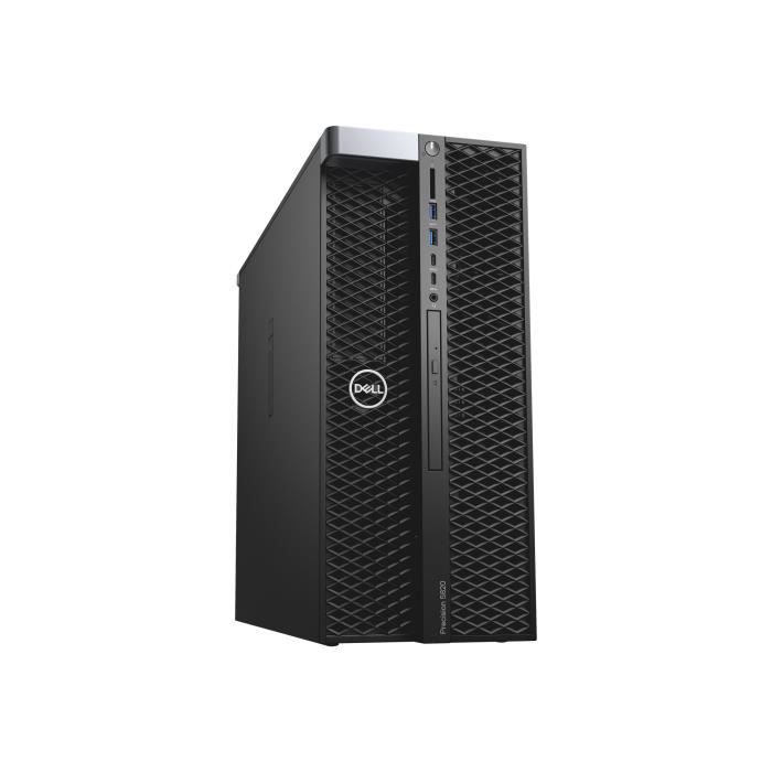 DELL Precision 5820 Tower - MDT - 1 x Xeon W-2123 / 3.6 GHz - RAM 16 Go - SSD 512 Go - Graveur de DVD - Quadro P2000 - GigE