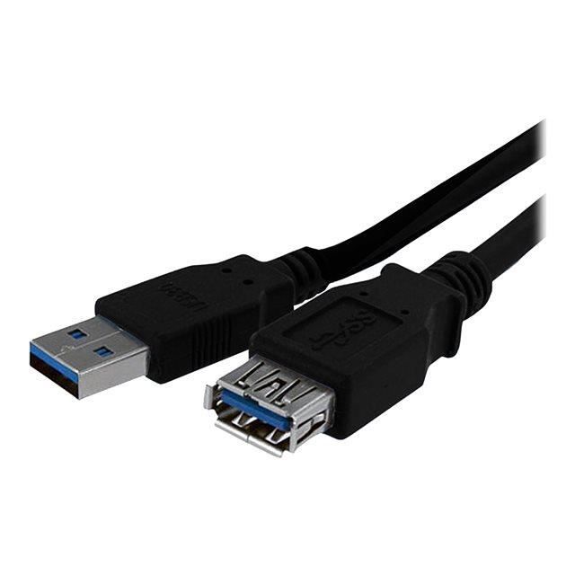 STARTECH Câble d'extension SuperSpeed USB 3.0 de 1 m - Rallonge USB A vers USB A - Prolongateur USB - M/F - Noir