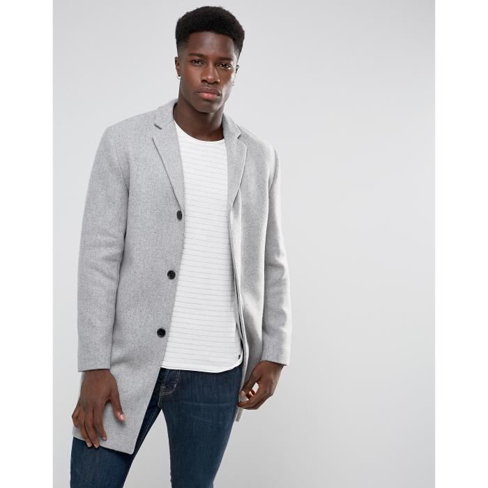 Caban Laine Selected En Mélangée Gris qxTFZHqg