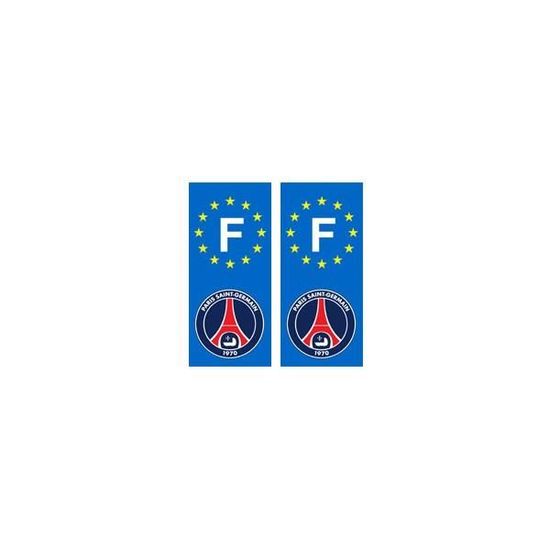 2 Stickers autocollant plaque d'immatriculation PSG plaque PSG