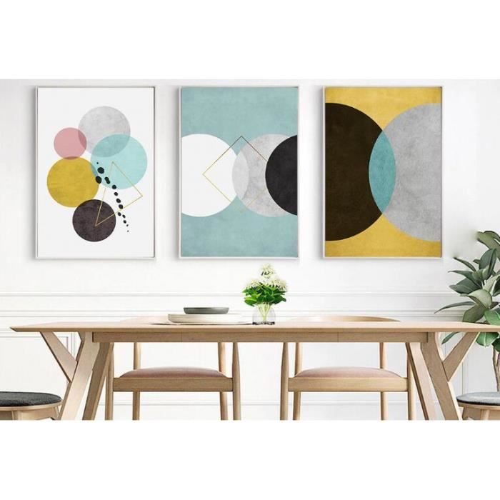 Style Nordique Couleur Abstraite Géométrique Peinture Sans Cadre 3