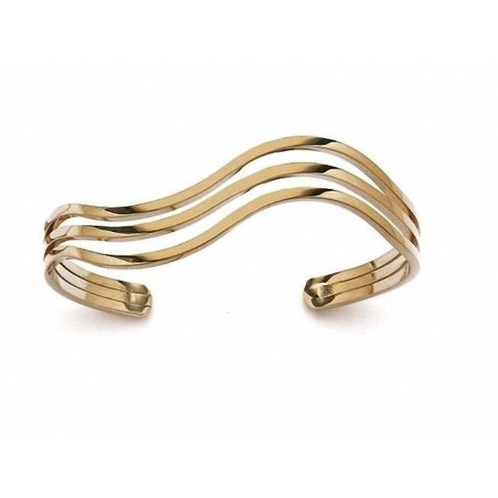 Bracelet Jonc Manchette Plaqué Or 18 Carats 750/1000
