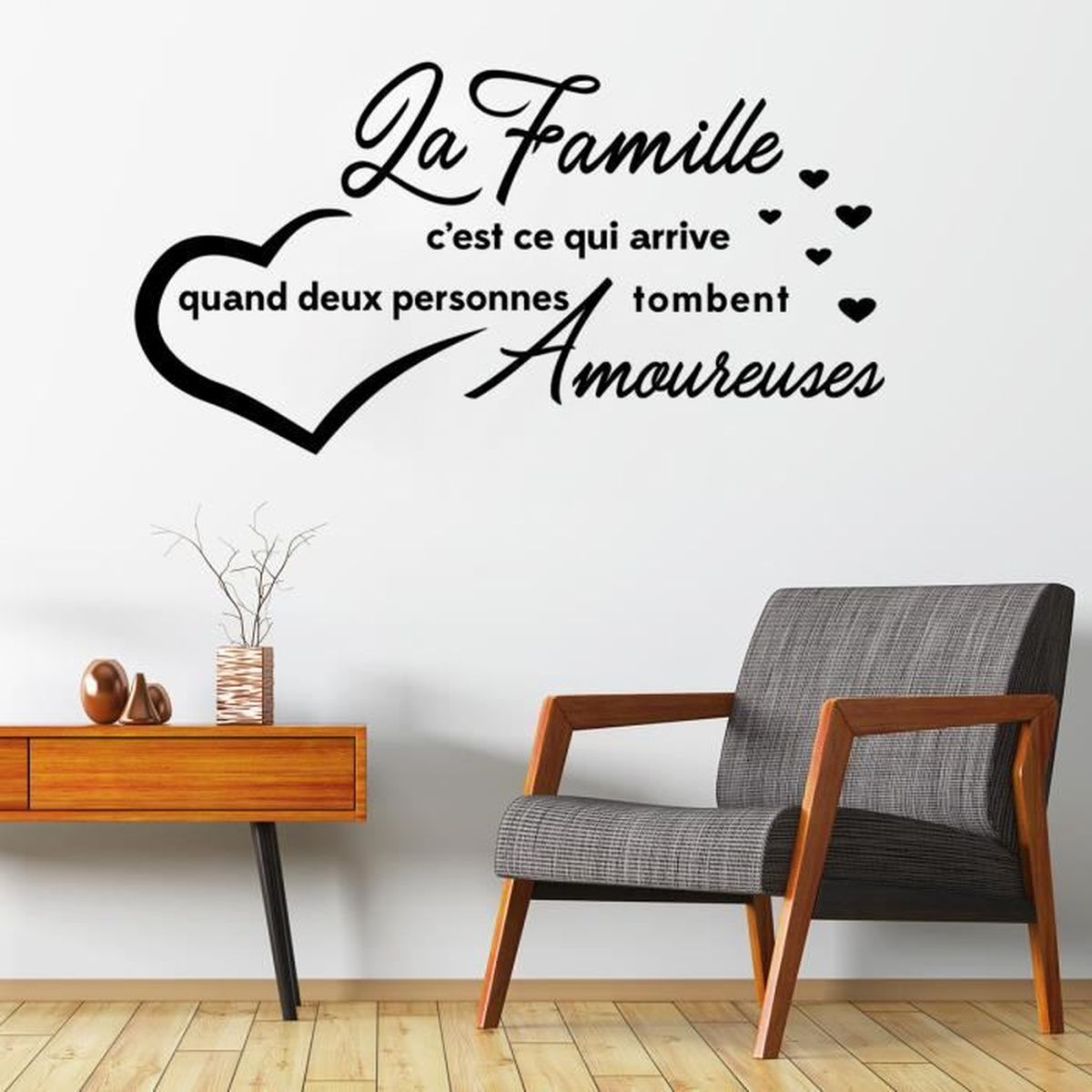  Stickers  muraux mural Famille citation salon  decor Taille 