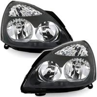 PHARES - OPTIQUES 2 FEUX PHARE AVANT FOND NOIR RENAULT CLIO 2 PHASE PHARES - OPTIQUES 2 FEUX PHARE AVANT FOND NOIR RENAULT CLIO 2 PHASE