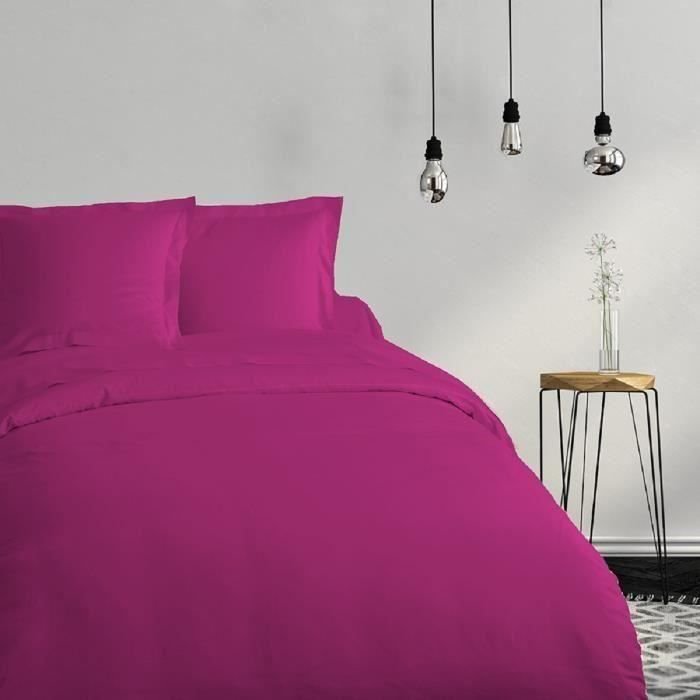 COTE DECO Housse de couette 100% coton 220x240 cm - Violet