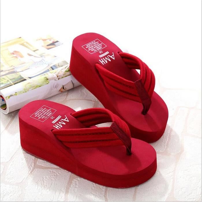 Hauteur Tongs Femmes Les Sandales Croissante Fe rqr40Zw