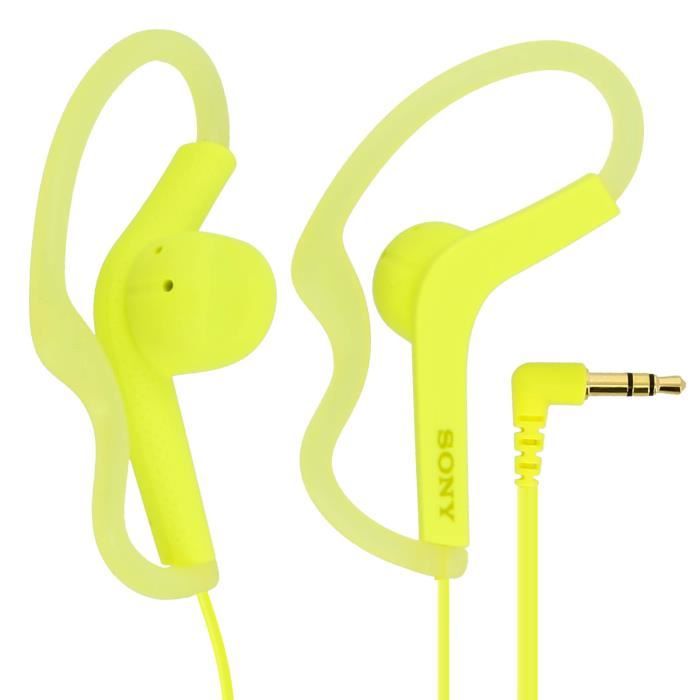 Ecouteurs Original Sony AS210 Contours d'Oreilles Etanches Jack 3.5mm - Jaune