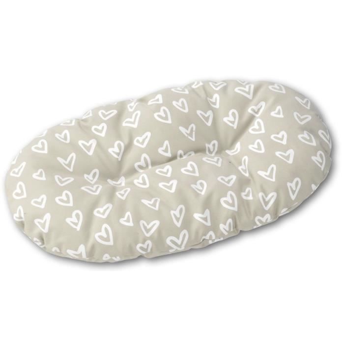 D&D Coussin Lovely Perla-Bed - 105 x 73 x 9,5cm - Beige / Blanc