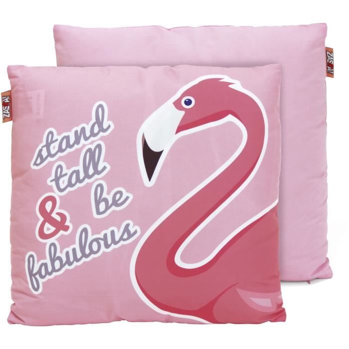 Coussin Carré Confort Flamant Rose - 40x40 cm