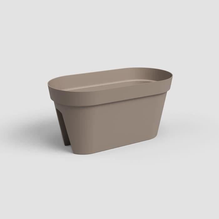 ARTEVASI Jardinière pour balcon Capri - 30 x 60 x H 30 cm - 26,8 L - Gris taupe
