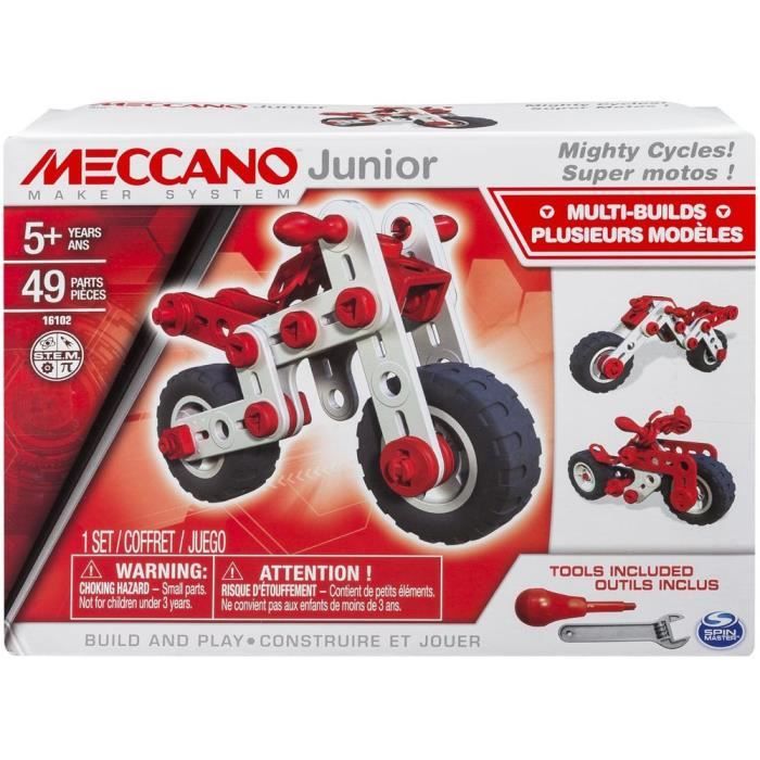 MECCANO JUNIOR Super Motos 3 modèles en 1 - Jeu de construction