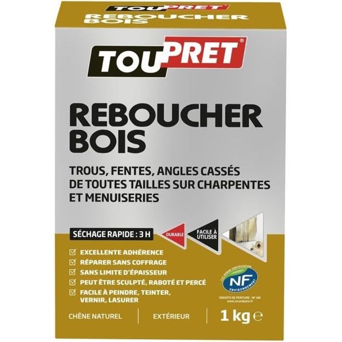 TOUPRET Enduit de rebouchage bois en poudre 1 kg