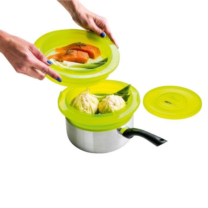 KITCHEN ARTIST MEN271 Cuit-vapeur en silicone vert
