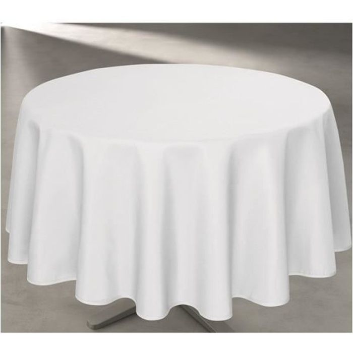 Nappe anti tache ronde blanc - Achat / Vente nappe de table - Cdiscount