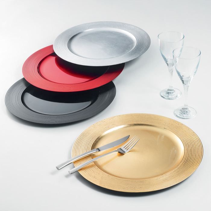 Assiette de présentation 33 cm DISQUES rouge   Achat / Vente ASSIETTE