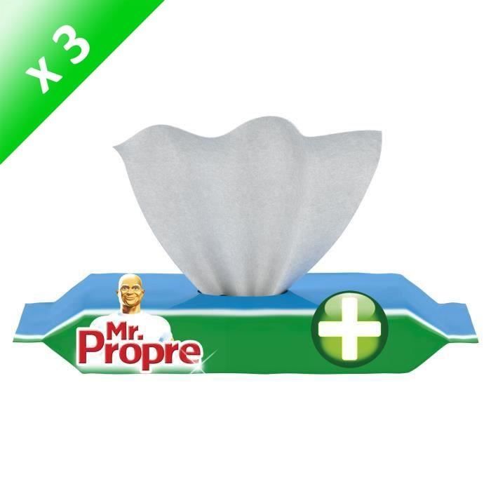 MR PROPRE Lot de 3 lingettes de nettoyages - Multiusages - Antibactériennes - 3 x 60 - 410 g