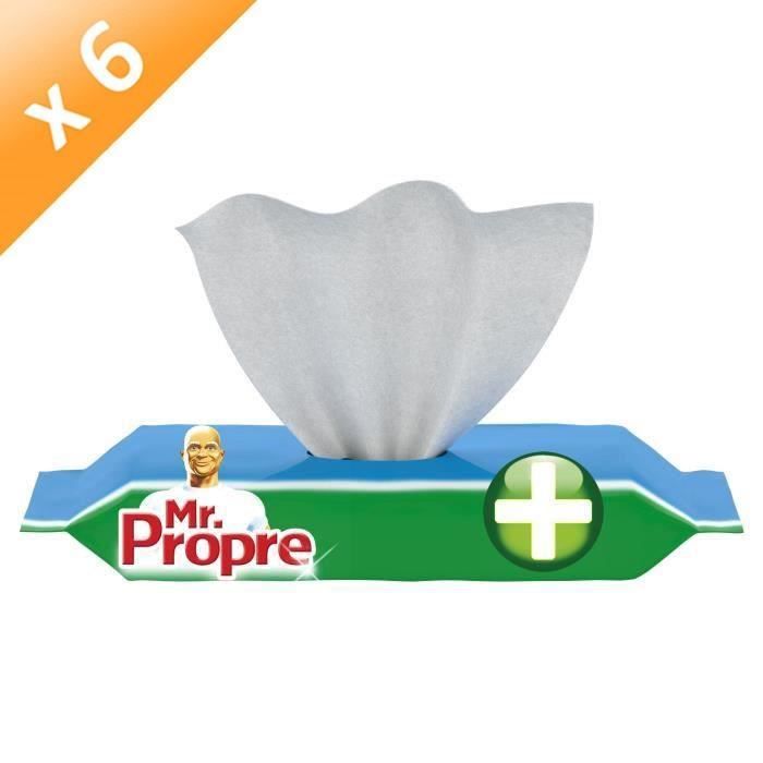MR PROPRE Lot de 6 lingettes de nettoyages - Multiusages - Antibactériennes - 6 x 60 - 410 g