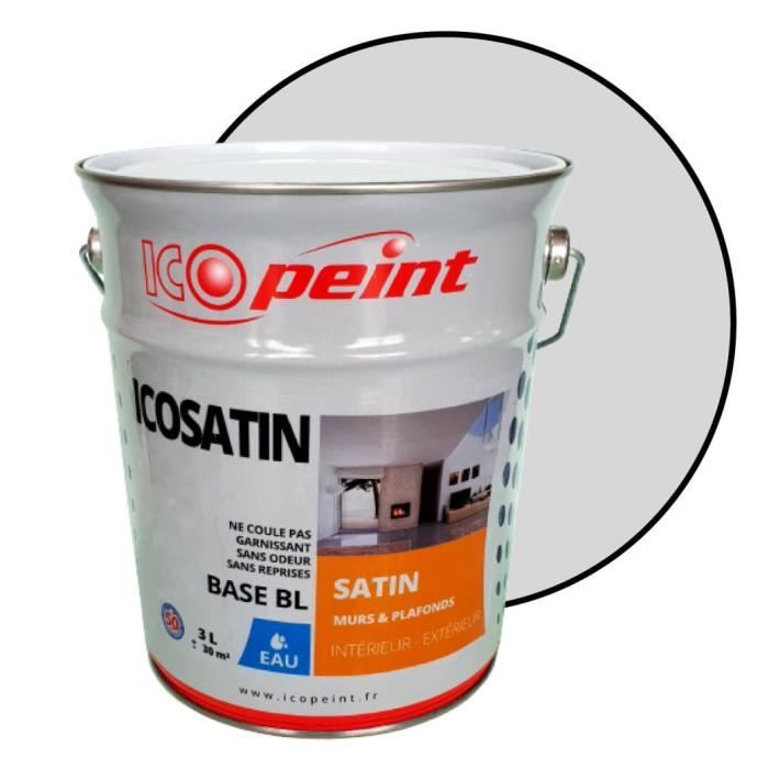 Peinture Satin Murale A Leau Lessivable Icosatin Acrylique Gris