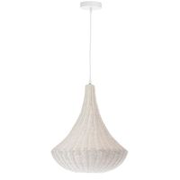 LUSTRE ET SUSPENSION Suspension Cône Rotin blanc - GUILA - L 40 x l 40 LUSTRE ET SUSPENSION Suspension Cône Rotin blanc - GUILA - L 40 x l 40