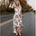 WoWa® Femme Robe Bohême Maxi Longue Floral Imprimé