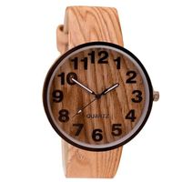 MONTRE FJJ50806516 Style de grain de bois en cuir Quartz MONTRE FJJ50806516 Style de grain de bois en cuir Quartz