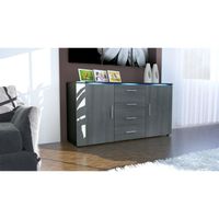 BUFFET - BAHUT Buffet enfilade noir et anthracite 139 cm BUFFET - BAHUT Buffet enfilade noir et anthracite 139 cm