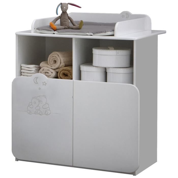 TEDDY Commode Table A Langer 70 x 55 Cm 2 Portes / 2 Niches