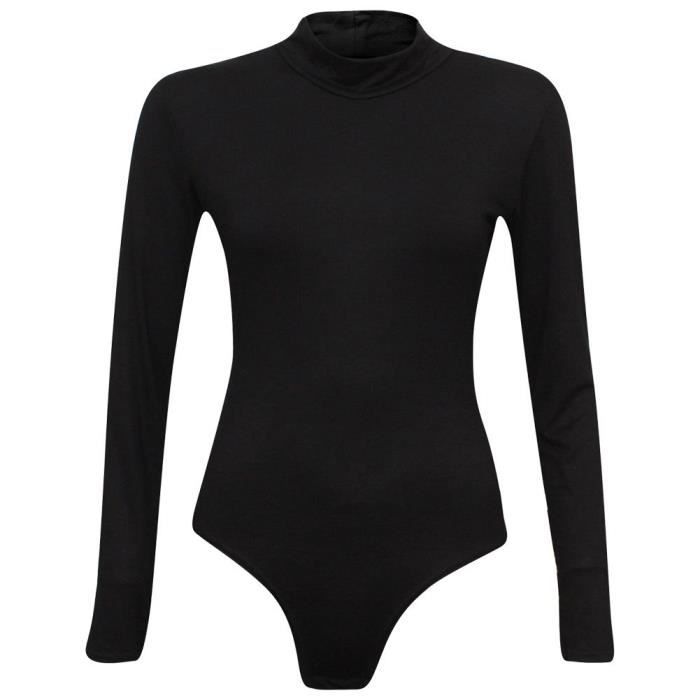 Combine Nouveau Col Janisramone Femme Bodysuit Roulé Longue Body q1HUExS