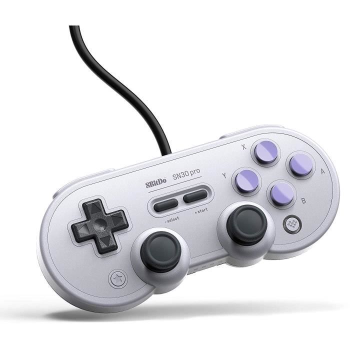 Manette Gamepad filaire grise 8Bitdo SN30 Pro SN Edition pour Switch