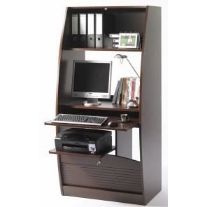 Armoire informatique style contemporain décor wengé - L 80,5 cm