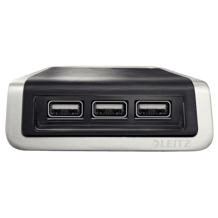 LEITZ - Power chargeur Style 3 ports USB - noir