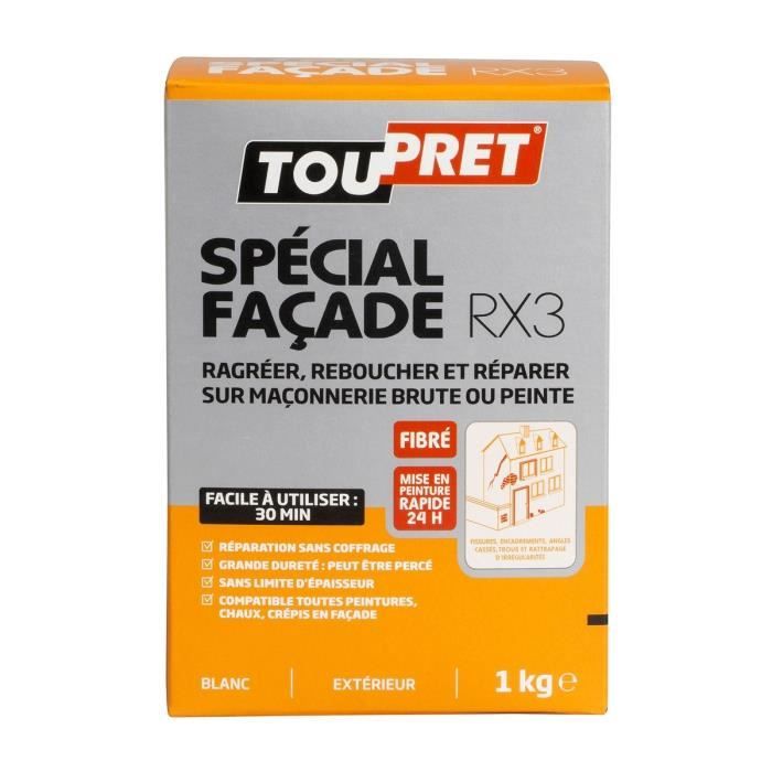 TOUPRET Enduit Spéciale façade RX3 en poudre 1 kg