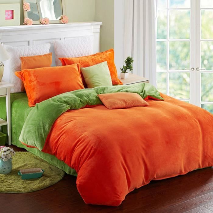 Linge De Lit Orange Vert