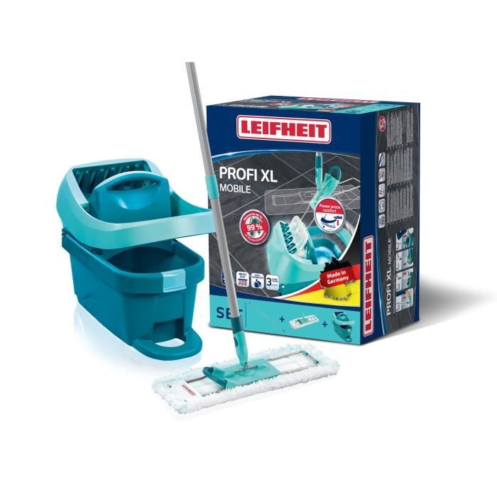 LEIFHEIT Set PROFI avec roulettes Profi - Avec housse micro duo - 42 cm de largeur de nettoyage