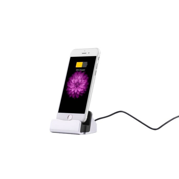 PLATYNE Station d'accueil pour iPad / iPhone 5/6/7/8/X / iPod Touch - Argenté