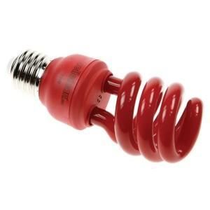 LAMPE FLUOCOMPACTE MINI SPIRALE T3   15W   240V   E27   ROUGE   type